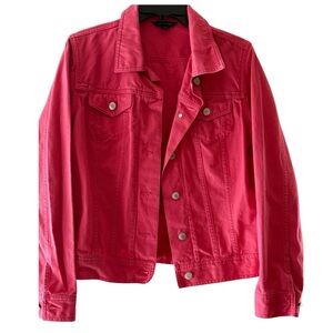 Lands' End Vibrant Pink Jacket with Button Accent